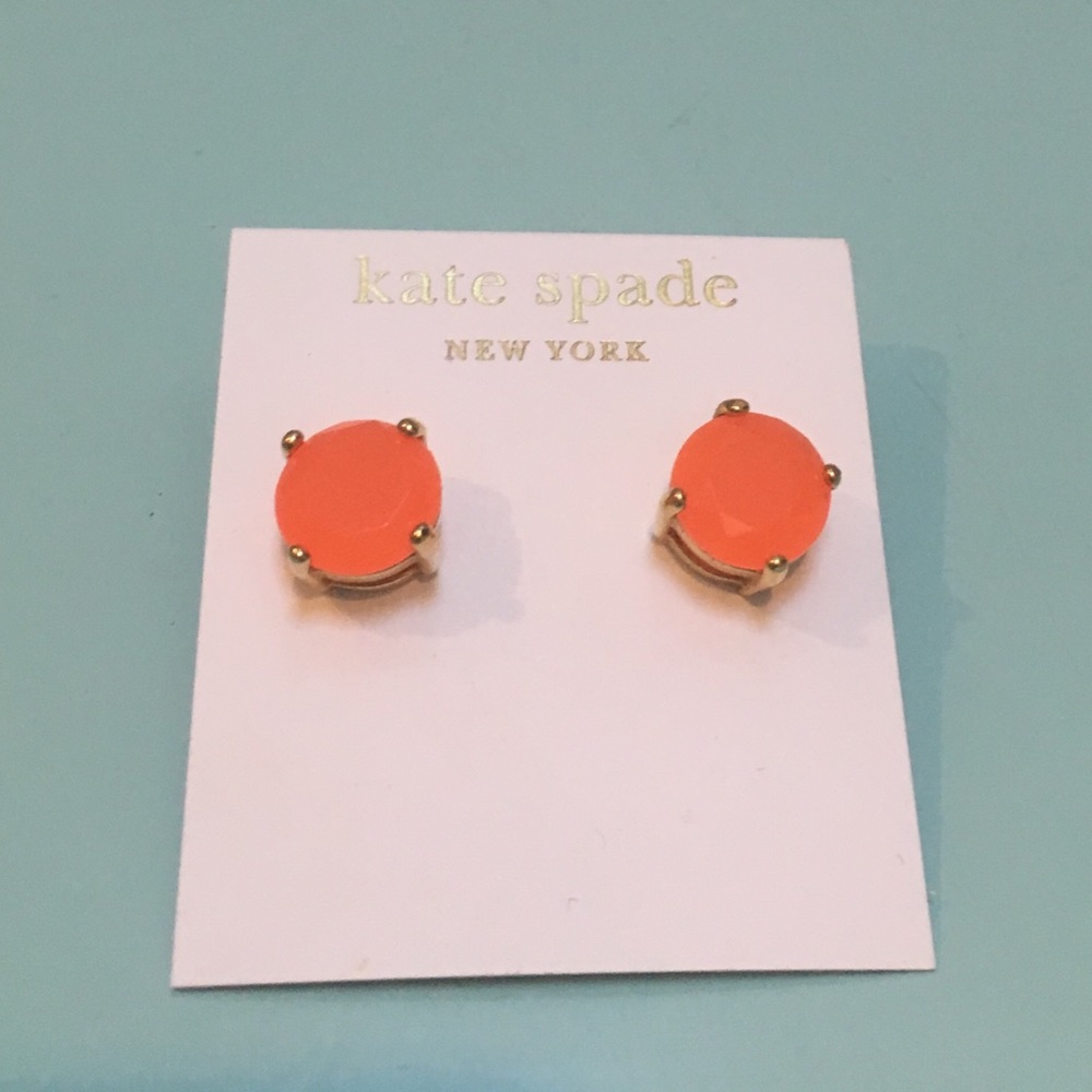 Kate Spade neon orange gum drop stud earrings